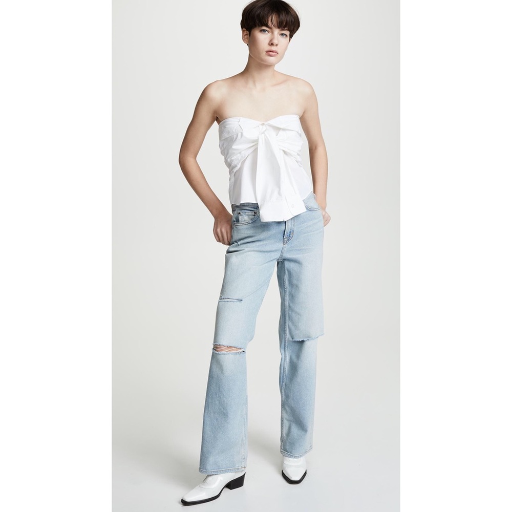 R13 Tied Up Shirt White Avant Garde Strapless S - Picture 5 of 9